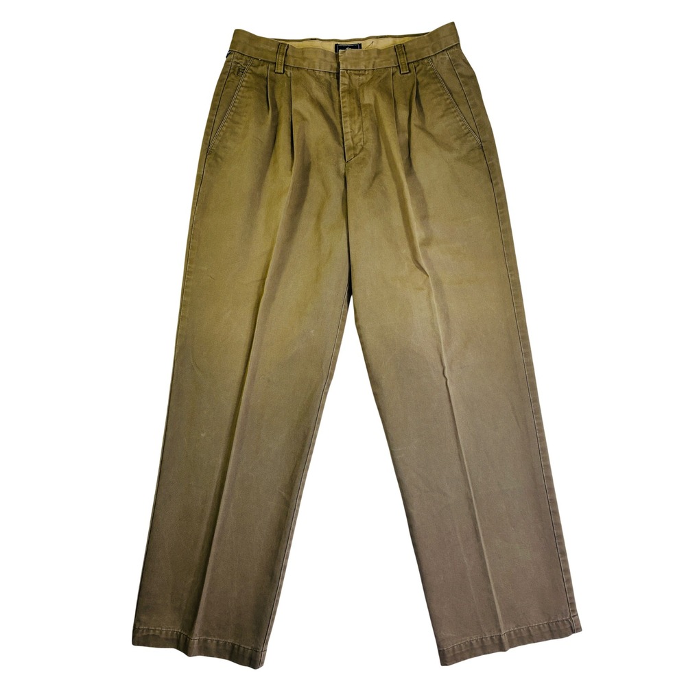 Dockers Mens 32x32 Pleated Relaxed Fit Chinos Tan Cotton Khaki Pants